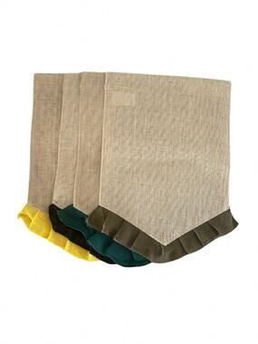 Set of 4 Blank Burlap Garden Flags 12x18 Pennant with Ruffle